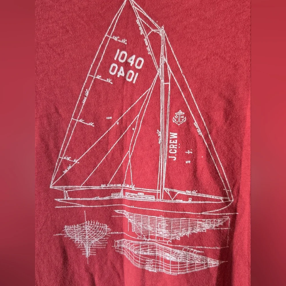 J. Crew Coral Sailboat Graphic Tee